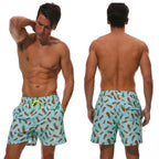 DATIFER Herren Sport-Badeshorts im neuen Stil Polyester-Druck Fitness-Badehose Surfen Badehose Badebekleidung