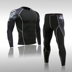 Herren Kompressions-Sportanzug Schnelltrocknend Schweißableitend Fitness Training MMA Kit Rashguard Herren Sportbekleidung Jogging Laufbekleidung