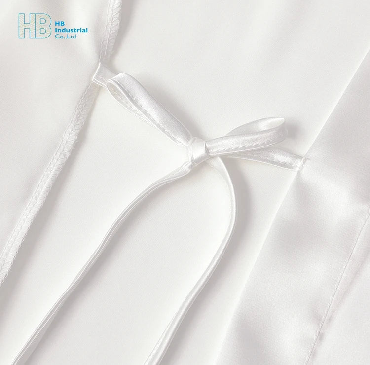 Solid 8209 Braut Hochzeitsroben-Set Damen Nachtwäsche Dreiecksspitze Brautjungfern Satinrobe