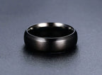 Vnox Personalisierter Edelstahlring mit abgeschrägter Kante und gebürsteter Mitte für Herren und Damen, schwarzer Ehering, individueller Namensbuchstaben-Datum-Ring