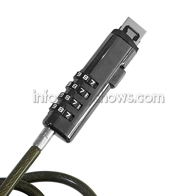 4-Digit Password Protected USB Port Laptop Security Lock Notebook Anti-Theft Combination Lock With Security Steel Lock Cable