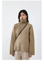 CHIC VEN Koreanischer Damen Pullover Lockerer Rollkragenpullover Warme Einfarbige Pullover Strickwaren Basic Female Tops Herbst Winter 2022