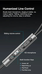 EARDECO 8 Kerne Kabelgebundene Kopfhörer Ohrhörer Bass In-Ear-Kopfhörer mit Mikrofon Ohrhörer Ohrstöpsel Handy-Headset Dynamischer Stereo