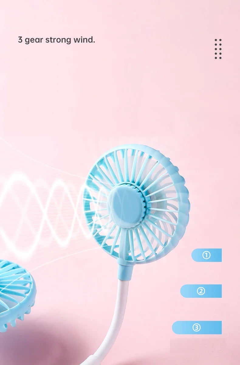 USB Ventilator mit Aromatherapie-Diffusor Tragbarer Elektro-Ventilator Mini-Kühlventilator Wiederaufladbarer Nackenventilator mit Licht