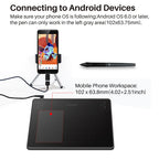 HUION HS64 Grafiktablett 6 Zoll Zeichentabletten Digitales Stift-Pad Schreib- und Zeichentafel 8192 Stifte für Android Windows Mac Laptop