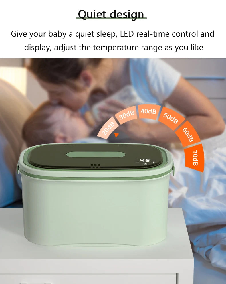 DMWD Haushalt Feuchttücherwärmer Elektrischer Baby-Feuchttuchwärmer Tragbare Heizbox Feuchttuchspender Thermostat 45–55 ℃ 220