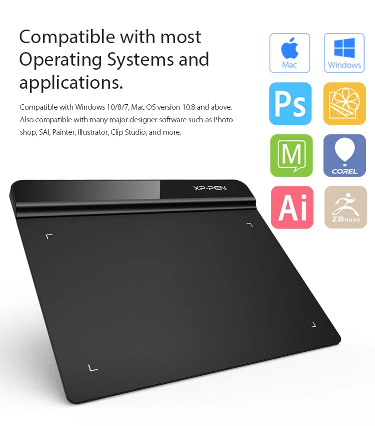 XPPen Star G640 Grafiktablett 6 x 4 Zoll, 8192 Druckstufen, unterstützt Windows, Mac, Digitales Zeichentablett für Zeichnen & OSU-Spiel