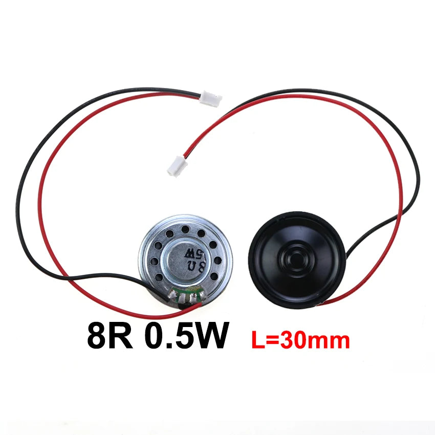 1X 8 Ohm 8R 0,5W Mini ultradünner Hornlautsprecher Durchmesser 20mm 23mm 28mm 30mm 36mm 40mm 50mm 57mm mit P2.0 Anschlusskabel