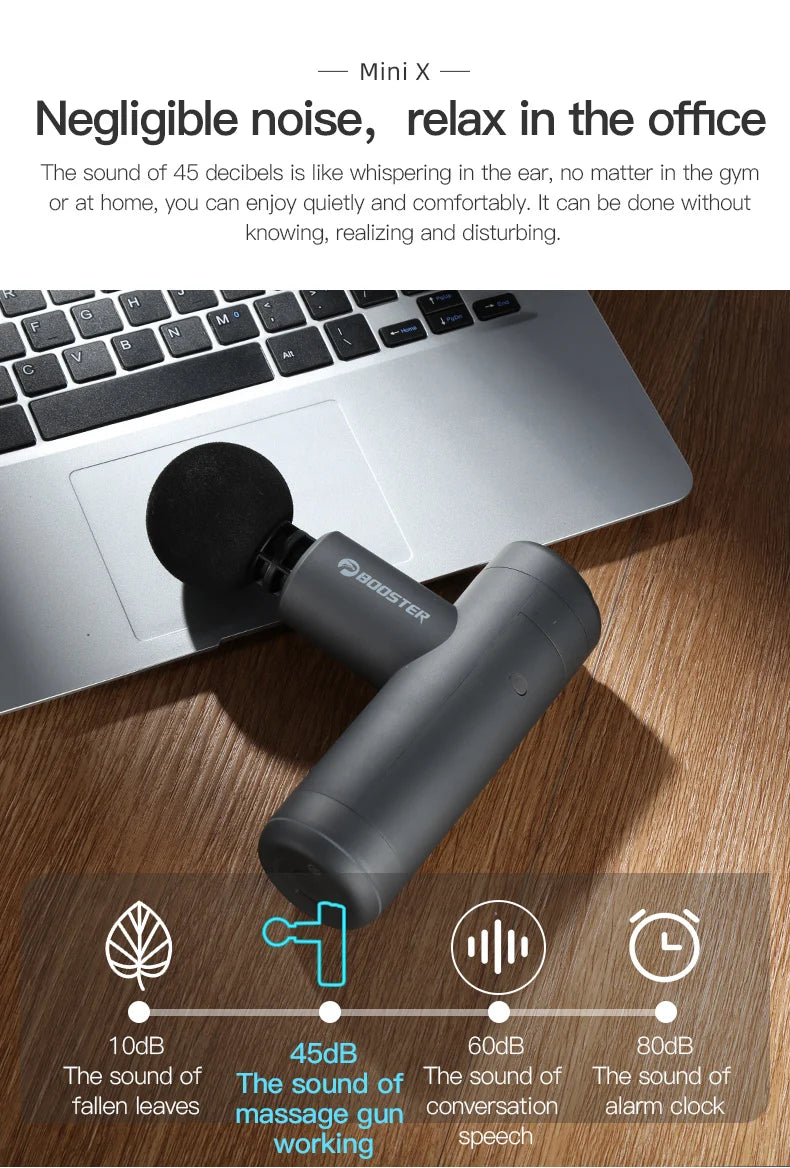 Booster Mini X Massage Gun Perkussion Rücken- und Nackenmassagegerät Elektrische Vibratoren Tragbares Fitness-Mini-Körpermassagegerät