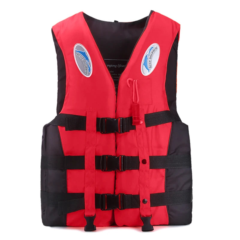 Outdoor Erwachsene Schwimmweste Verstellbarer Auftrieb Überlebensanzug Polyester Kinder Schwimmweste mit Pfeife