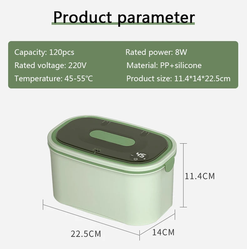 DMWD Haushalt Feuchttücherwärmer Elektrischer Baby-Feuchttuchwärmer Tragbare Heizbox Feuchttuchspender Thermostat 45–55 ℃ 220