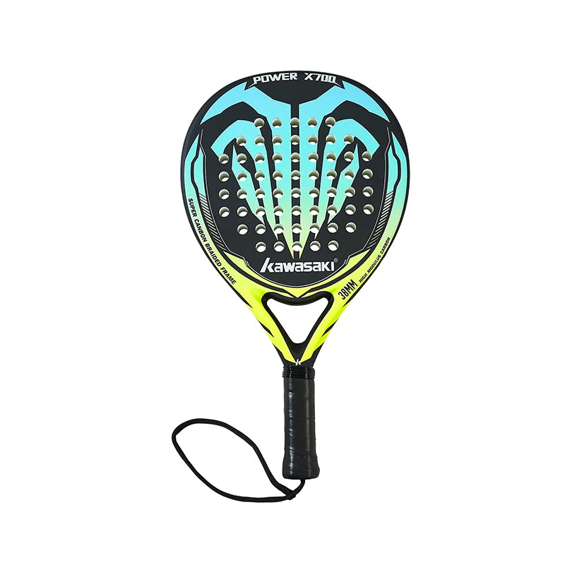 Kawasaki Padel Tennis Schläger aus Carbonfaser mit weichem EVA-Kern, inklusive Padel-Tasche und Hülle, Power Beach Tennis Padel