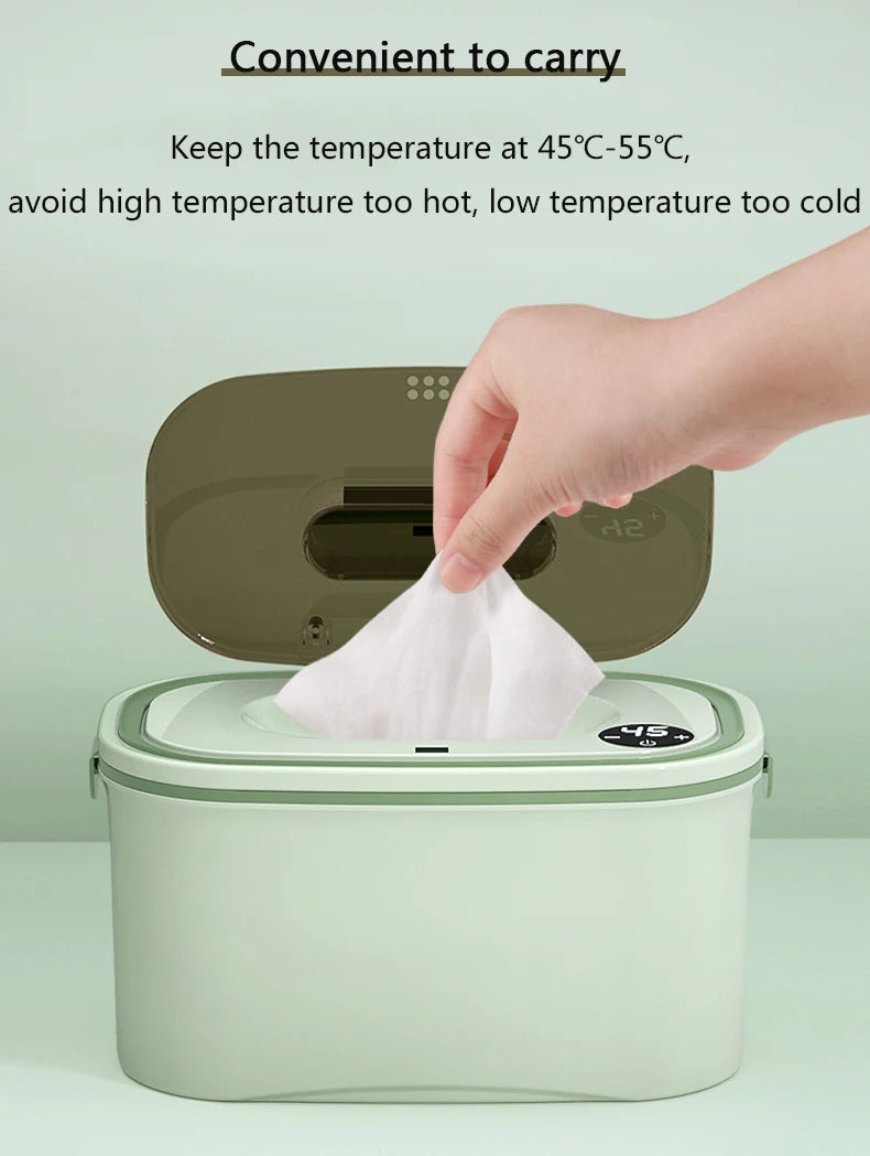 DMWD Haushalt Feuchttücherwärmer Elektrischer Baby-Feuchttuchwärmer Tragbare Heizbox Feuchttuchspender Thermostat 45–55 ℃ 220
