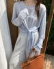 100% Lyocell elegantes Langarmshirt mit Trägern, Vintage-Patchwork-Design, Sommer ODM-Stoff.