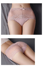 7 Stück Baumwoll-Damenunterwäsche, Spitze, transparente Höschen, bequeme, antibakterielle Übergrößen-Hosen, weibliche sexy Dessous