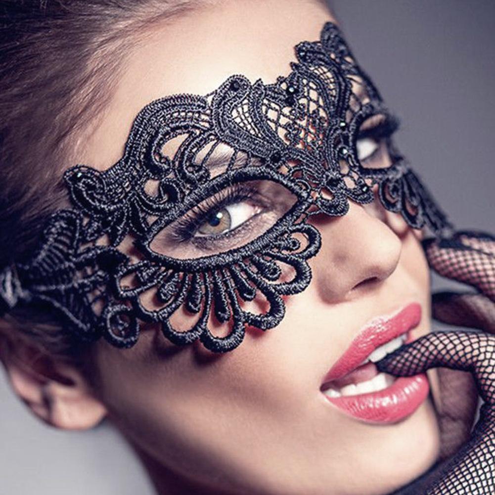 Damen Karnevalsmaske Hohle Spitze Maskerade Gesichtsmaske Prinzessin Abschlussball Party Requisiten Schwarze Augenmaske Halloween Kostüm für Frauen