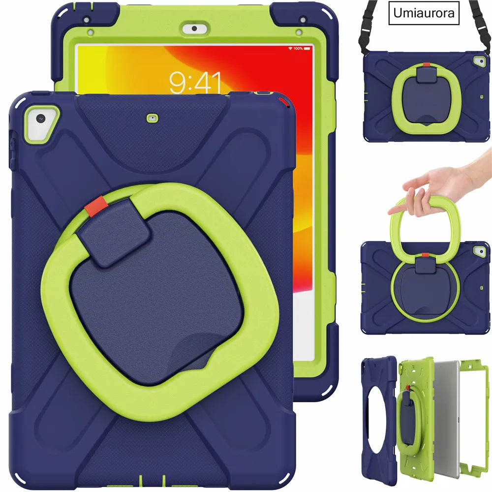 Für iPad 7., 8., 9., 10.2, 10. Generation Air 2 3 4 5 10.9 Mini 6 9.7 Pro 11 12.9 2022 Hülle Rotation Griffständer Kinder Stoßfeste Abdeckung