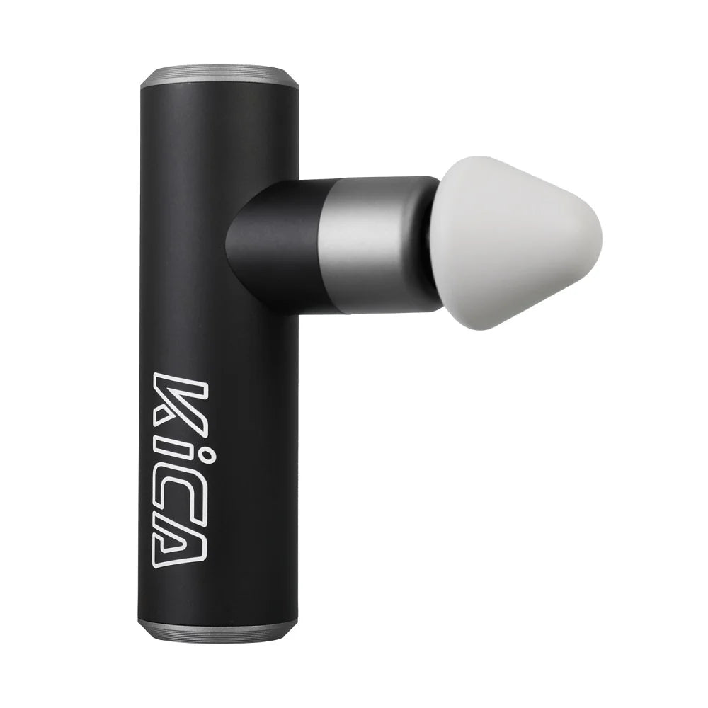 KiCA Mini 2 Faszienpistole 4 Gänge Aluminium Tragbar 3000 U/min Tiefen-Hochgeschwindigkeit 3 Massageköpfe Pistole für Sport, 195g