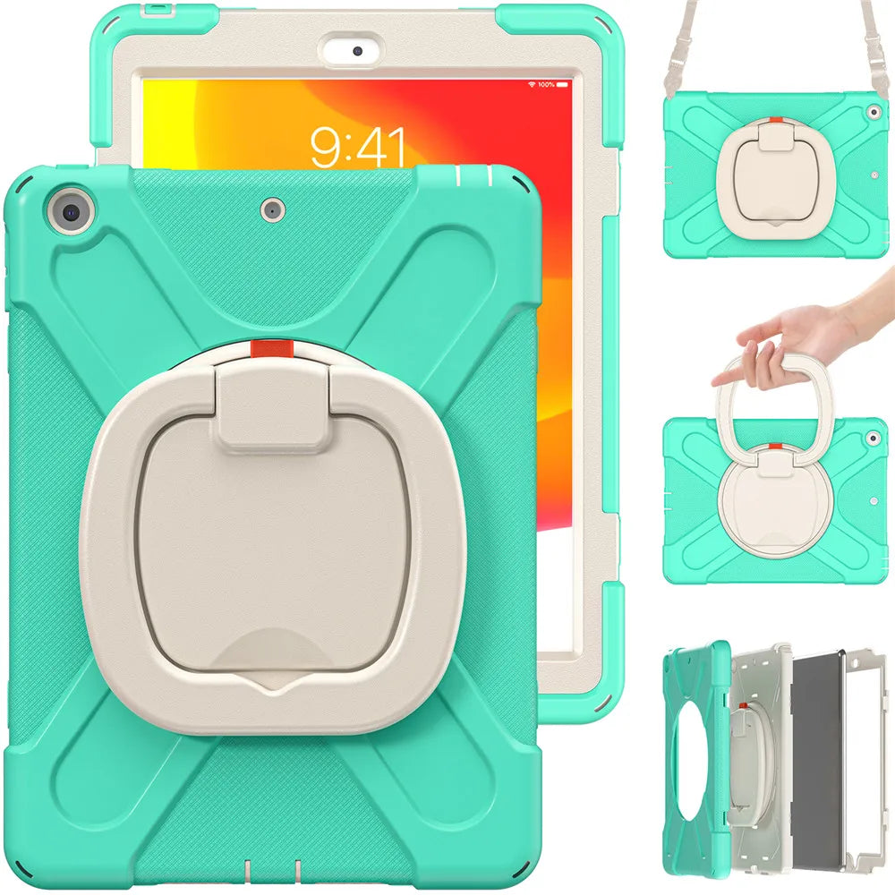 Für iPad 7., 8., 9., 10.2, 10. Generation Air 2 3 4 5 10.9 Mini 6 9.7 Pro 11 12.9 2022 Hülle Rotation Griffständer Kinder Stoßfeste Abdeckung