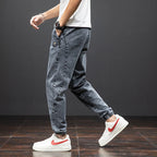 Frühling Sommer Schwarz Blau Cargo Jeans Herren Streetwear Denim Jogger Hosen Herren Baggy Harem Jean Hosen Übergröße