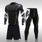 Herren Kompressions-Sportanzug Schnelltrocknend Schweißableitend Fitness Training MMA Kit Rashguard Herren Sportbekleidung Jogging Laufbekleidung