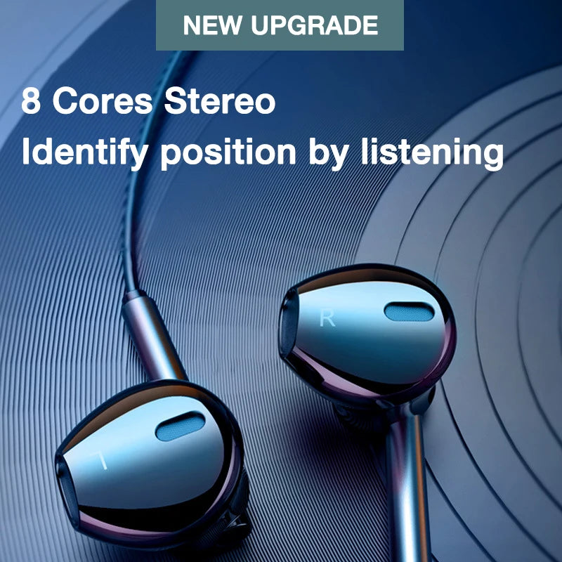 EARDECO 8 Kerne Kabelgebundene Kopfhörer Ohrhörer Bass In-Ear-Kopfhörer mit Mikrofon Ohrhörer Ohrstöpsel Handy-Headset Dynamischer Stereo