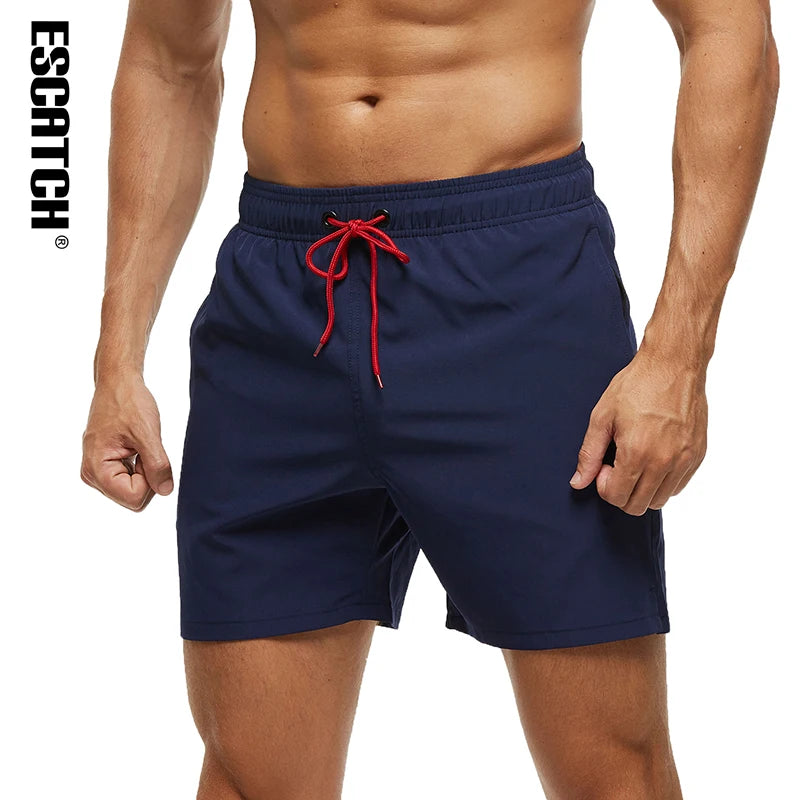 Escatch 2026 Sommer Herren Bademode Einfarbig Fashion Schnell Trocknend Kordelzug Elastischer Bund Surfen Reißverschlusstasche Gym Strandhose Shorts Hauptbild