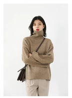 CHIC VEN Koreanischer Damen Pullover Lockerer Rollkragenpullover Warme Einfarbige Pullover Strickwaren Basic Female Tops Herbst Winter 2022