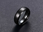 Vnox Personalisierter Edelstahlring mit abgeschrägter Kante und gebürsteter Mitte für Herren und Damen, schwarzer Ehering, individueller Namensbuchstaben-Datum-Ring