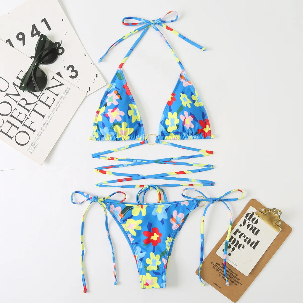 Kostenloser Versand Trägerlose Bandeau-Badeanzüge Buntes Camouflage-Muster Chicas En Bikini Guapas Hot Super Micro Bikini Logos