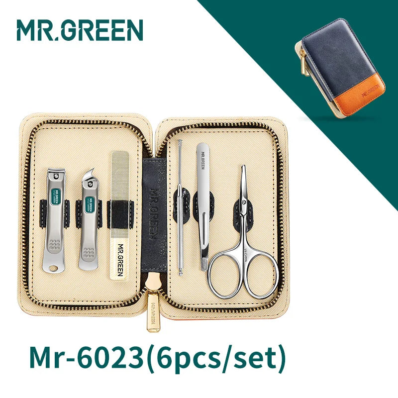 MR.GREEN Maniküre-Set Farbkontrast Nagelknipser Schneider Werkzeuge Kits Edelstahl Pediküre Reiseetui für Mann Frau