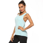 WANAYOU Damen Ärmelloses Yoga-Shirt Atmungsaktives Yoga-Tanktop Lauf-Sport-Weste Gym Crop Top Fitness-Workout-Shirt