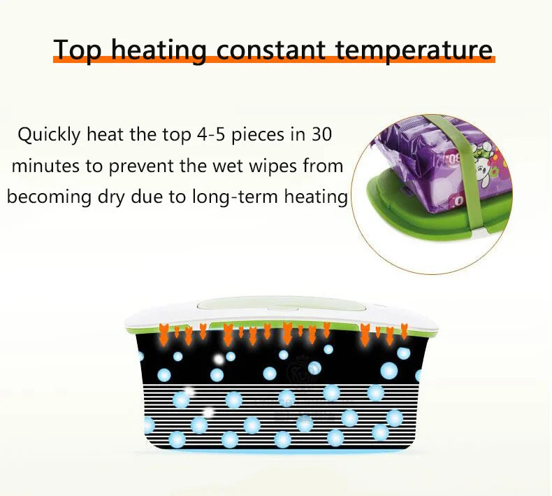 DMWD Home And Car Dual Use Wipes Heater Baby Wet Tissue Heating Box Facial Mask Heating Machine Towel Warmer 40℃ Constant Temp