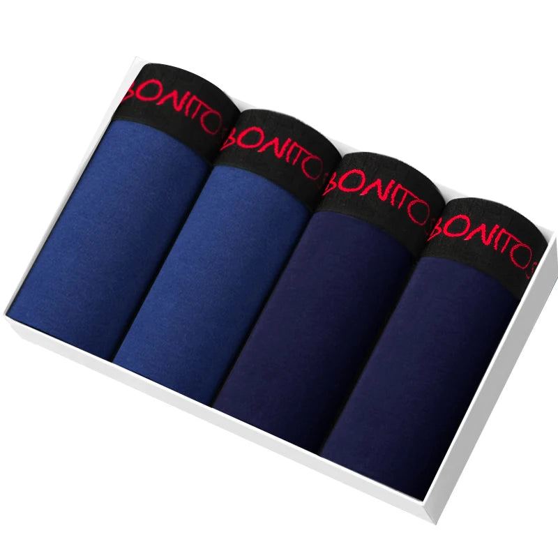 4 Stück Boxershorts Herrenslips Homme Unterhosen Boxershorts Unterwäsche für Männer Baumwolle Herren-Paar Sexy Set Calecon Lot Soft Box