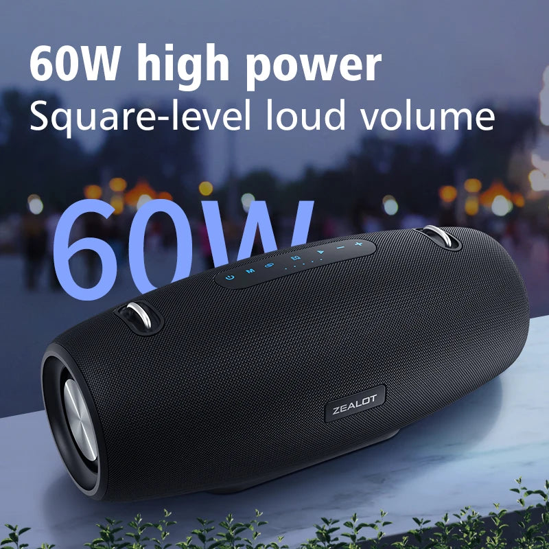 ZEALOT-S67 60W Tragbarer Bluetooth-Lautsprecher Outdoor Party-Lautsprecher Großer lauter Lautsprecher Exzellente Bassleistung Hifi-Lautsprecher