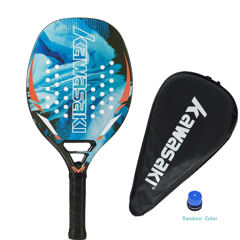 Kawasaki Padel Tennis Schläger aus Carbonfaser mit weichem EVA-Kern, inklusive Padel-Tasche und Hülle, Power Beach Tennis Padel