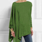 Baumwolle unregelmäßige Damen Blusen Hemd 2022 Herbst weibliche feste Pullover Tops lässig O-Ausschnitt Langarm Bluse Damen Tunika Blusen