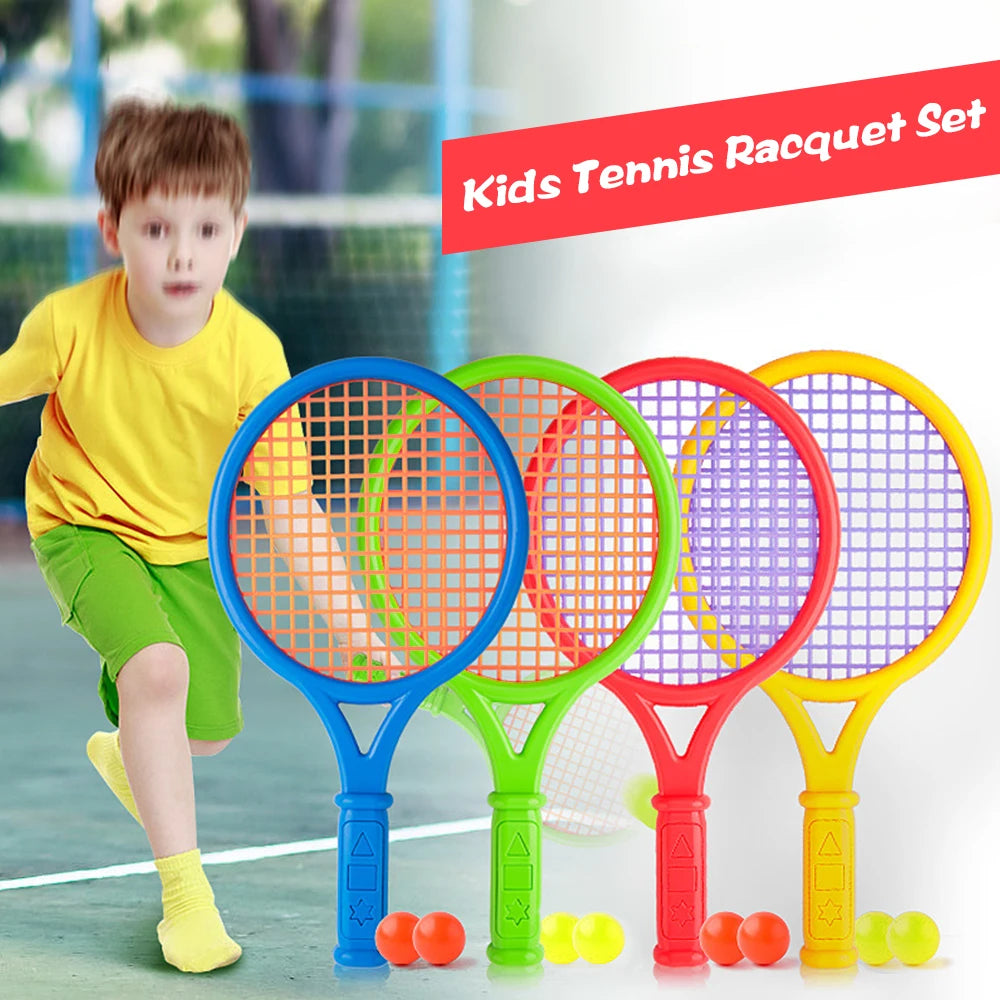 Kinder Tennisschläger Set Kinder Lustiges Tennis mit Bällen für Haus Garten Strand Outdoor Schultraining Sport 2020 Neu Hauptbild