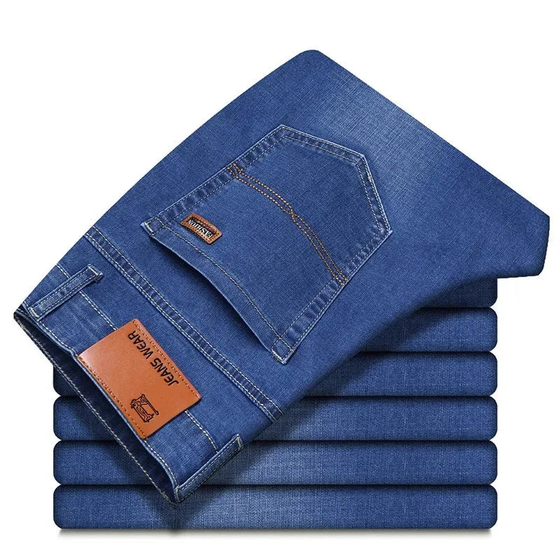 Großhandel mittelhohe Taille Herren Straight Jeans Mixed Denim Gute Qualität Sommer Freizeitstil Washed Craft Hauptbild