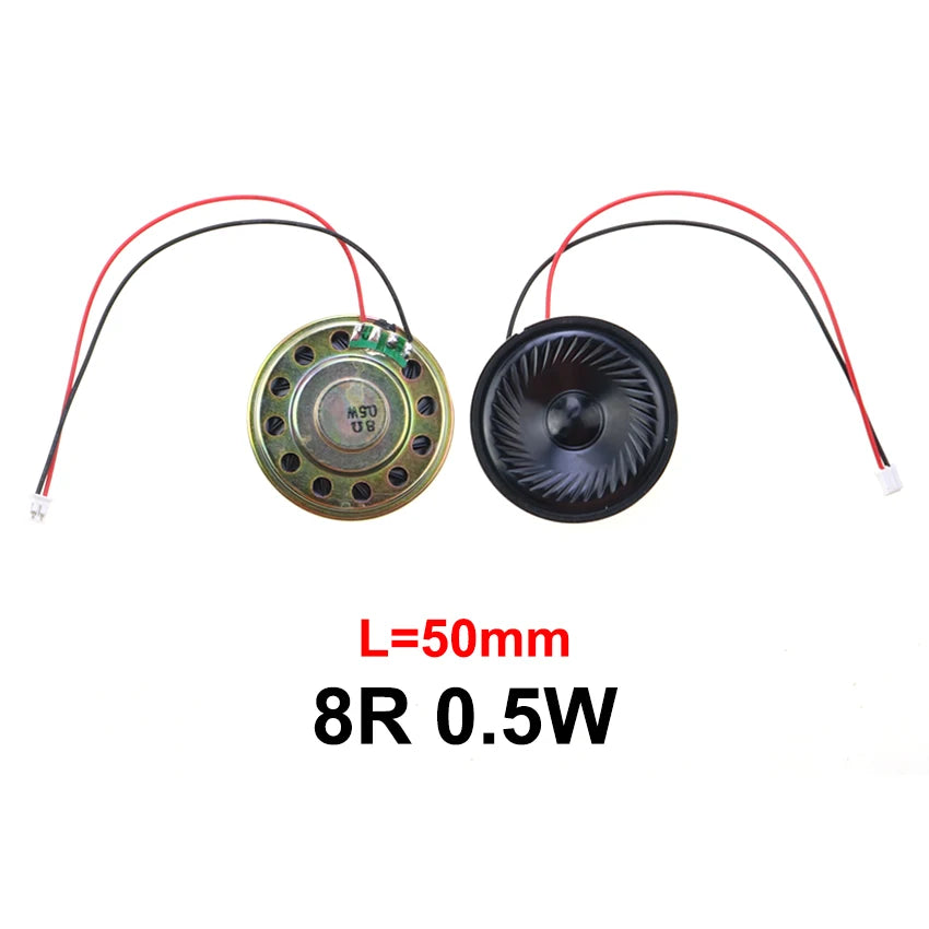 1X 8 Ohm 8R 0,5W Mini ultradünner Hornlautsprecher Durchmesser 20mm 23mm 28mm 30mm 36mm 40mm 50mm 57mm mit P2.0 Anschlusskabel