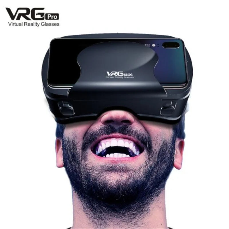 Virtual Reality VR Brille IMAX Riesiger Bildschirm HD 3D Brille Google Cardboard Box VR Headset Helm für 5-7" Telefon, unterstützt Gamepad