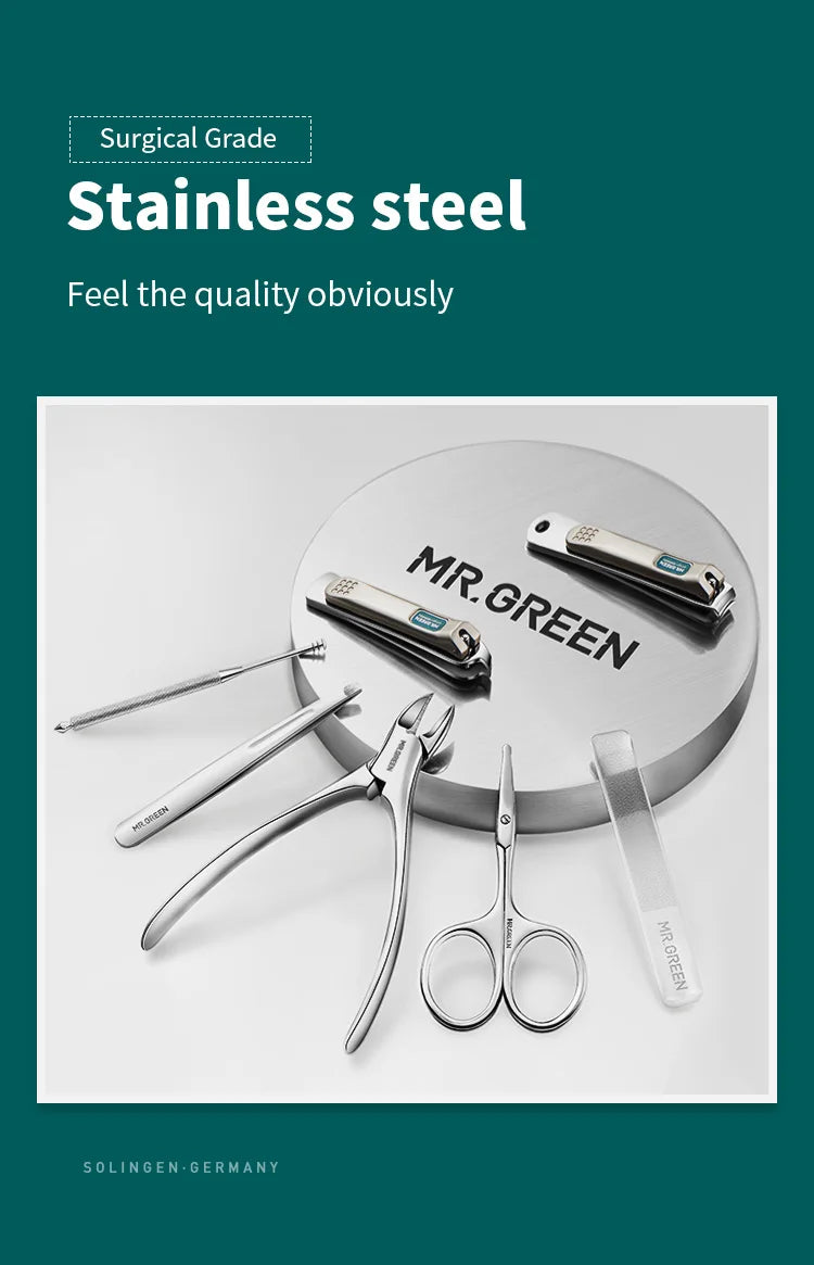 MR.GREEN Maniküre-Set Farbkontrast Nagelknipser Schneider Werkzeuge Kits Edelstahl Pediküre Reiseetui für Mann Frau