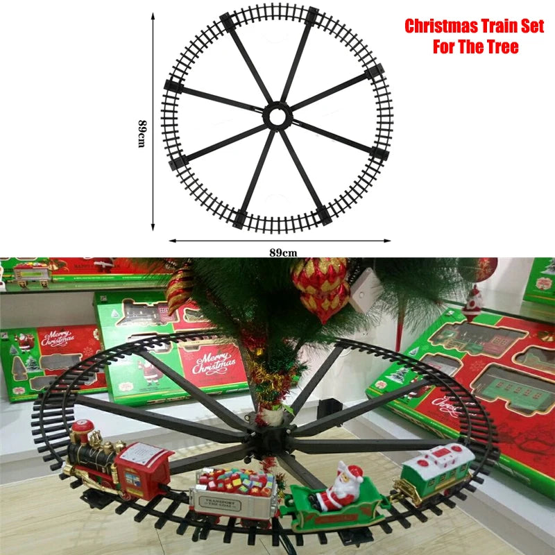 Batteriebetriebener Eisenbahnzug mit Sound & Licht, Eisenbahnwaggon, Spielzeug, Weihnachtszug, Baumschmuck, Schienenspielzeug, elektrische Spielzeuge für Kinder