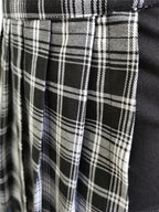 Gefaltete Mädchen Gothic Halbröcke Sommer Harajuku Punk Style Karierte Unregelmäßige Röcke Damen Asymmetrische Hohe Taille Schwarze Röcke