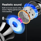 EARDECO 8 Kerne Kabelgebundene Kopfhörer Ohrhörer Bass In-Ear-Kopfhörer mit Mikrofon Ohrhörer Ohrstöpsel Handy-Headset Dynamischer Stereo