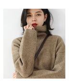 CHIC VEN Koreanischer Damen Pullover Lockerer Rollkragenpullover Warme Einfarbige Pullover Strickwaren Basic Female Tops Herbst Winter 2022