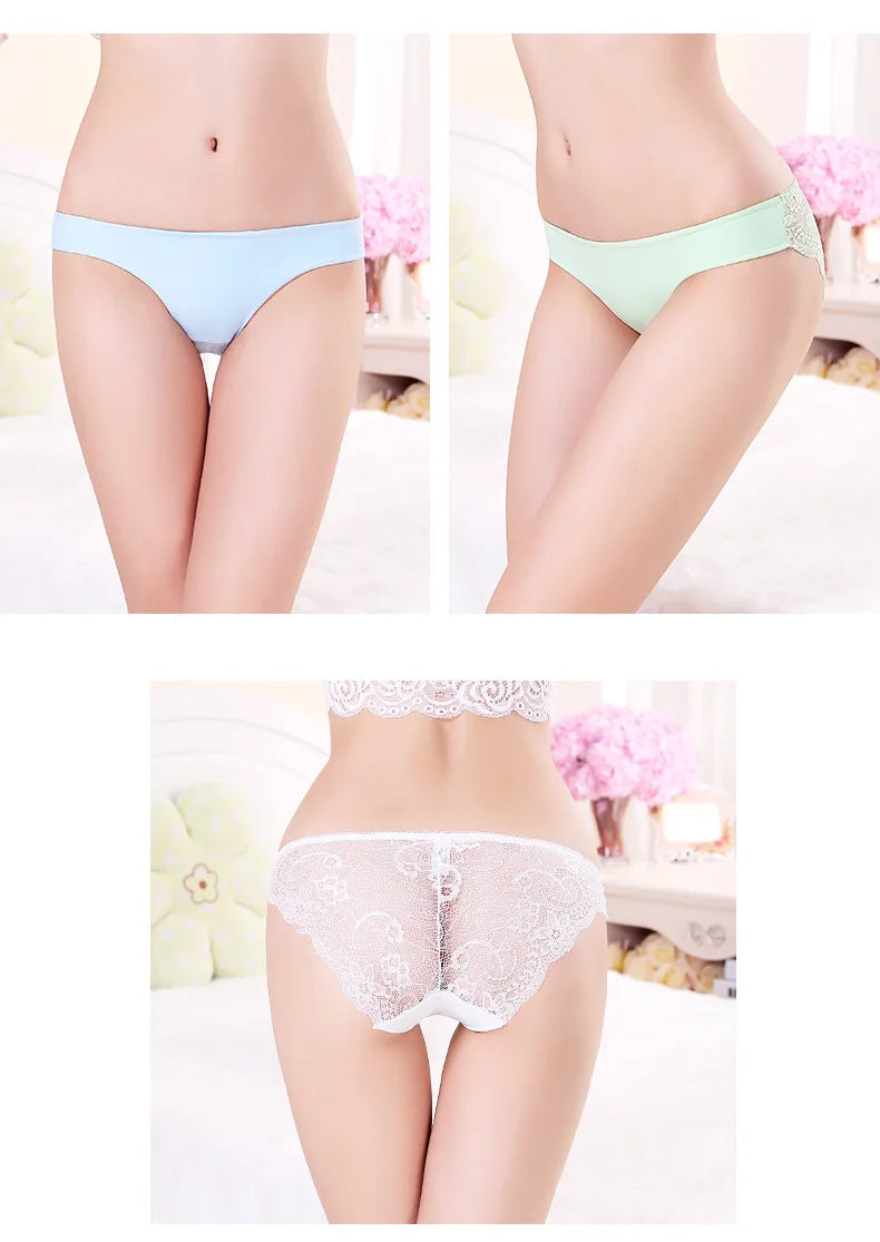 Damen Spitzenhöschen Sexy Transparenter Slip Niedriger Bund Baumwollzwickel Slips Übergröße Damenunterwäsche Dessous Neu Heißer Verkauf