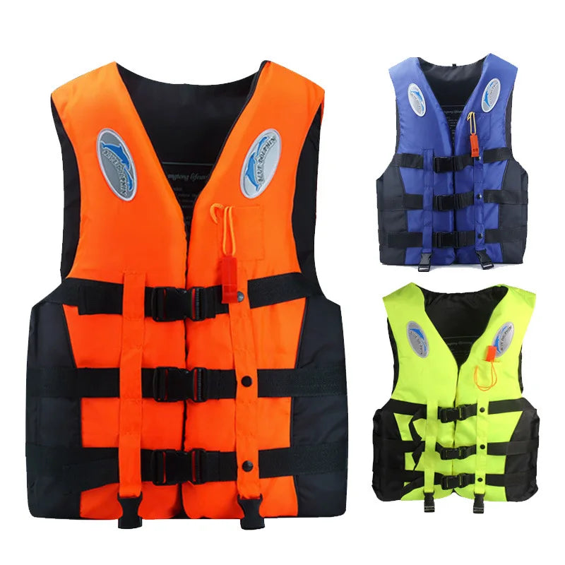 Outdoor Erwachsene Schwimmweste Verstellbarer Auftrieb Überlebensanzug Polyester Kinder Schwimmweste mit Pfeife Hauptbild