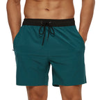 Escatch 2026 Sommer Herren-Badebekleidung Einfarbig Multicolor Polyester-Netzfutter Seitliche Reißverschlusstasche Maillot De Bain Homme Sportshorts