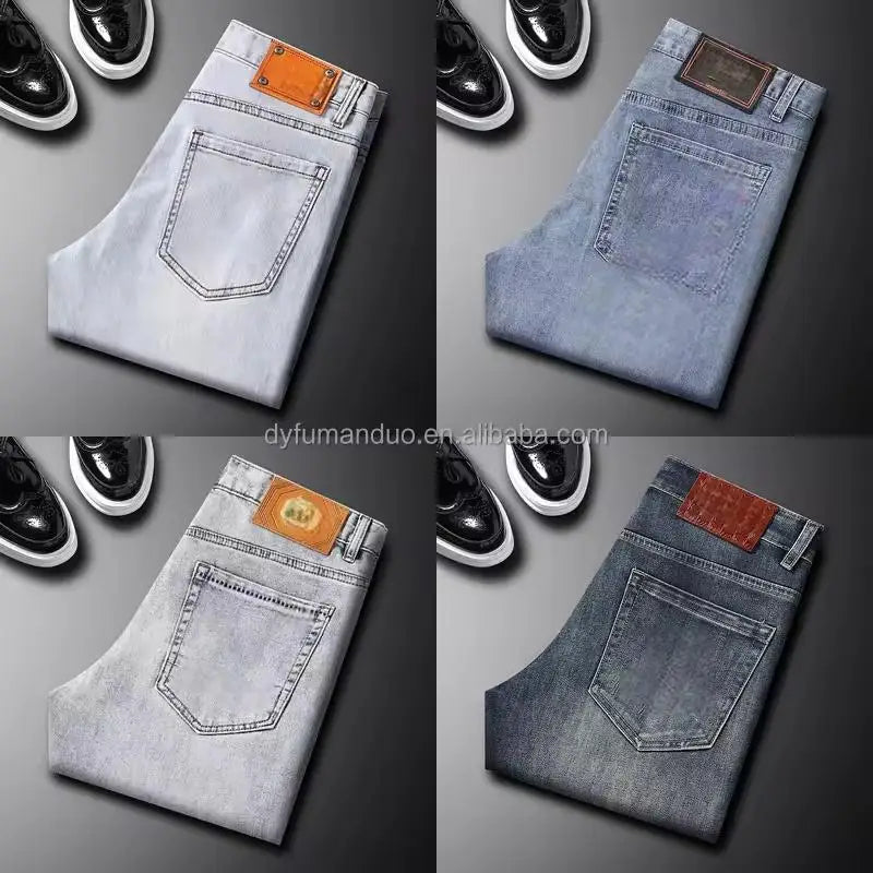 Großhandel mittelhohe Taille Herren Straight Jeans Mixed Denim Gute Qualität Sommer Freizeitstil Washed Craft